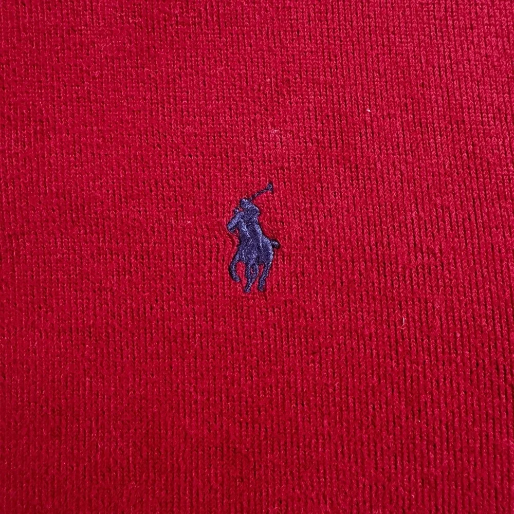 Polo Ralph Lauren Quarter‎ Zip Pullover Sweater Mens XL Red Cotton Pony Logo